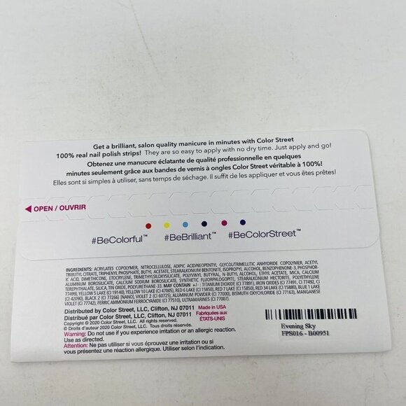 Color Street 100% Real Nail Polish Strip Evening Sky Pedicure Purple Pearlescent - Picture 3 of 4